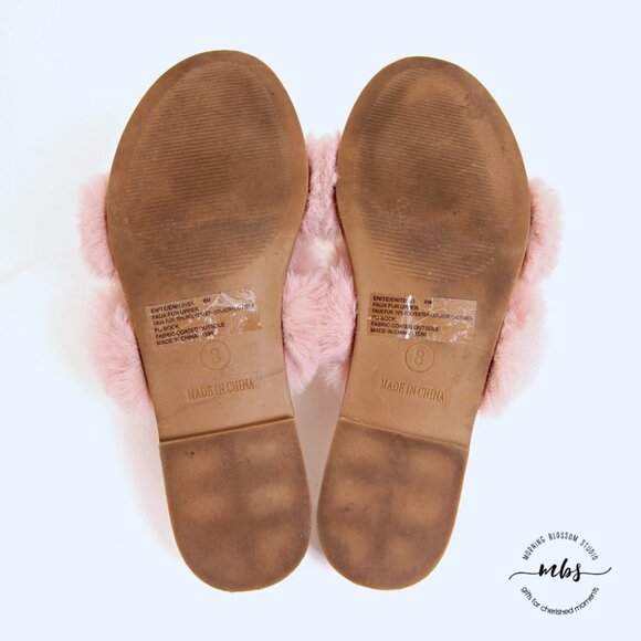 Steve Madden Enite Faux Fur Slide Sandals Pink Women Size 8 - Picture 11 of 12